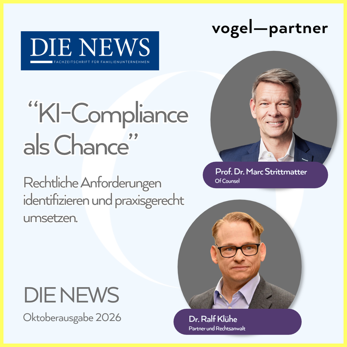 DIE NEWS – Prof. Dr. Marc Strittmatter und Dr. Ralf Klühe